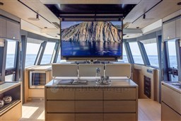 Luxurious interior of 2025 Pardo Yachts GT75 with panoramic windows and modern amenities.