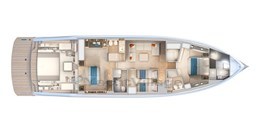 2025 Pardo Yachts GT75 interior layout, showcasing luxurious cabins and spacious living areas.