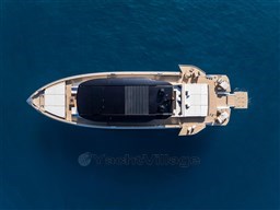 Top view of 2025 Pardo Yachts GT75 luxury yacht on blue water.