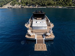 Luxury Pardo Yachts GT75, 2025 model, anchored in serene blue waters.