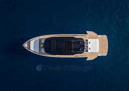 Overhead view of 2025 Pardo Yachts GT75 on deep blue water.