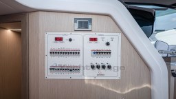 Control panel inside 2024 Apreamare GOZZO 38 CABIN yacht, featuring modern electrical systems.