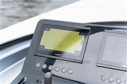 2024 VanDutch 40 yacht dashboard with Garmin navigation display.