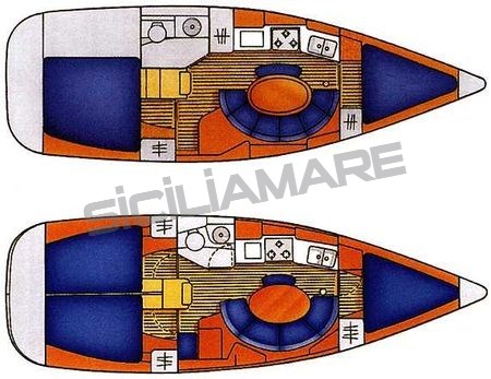 Sun Odyssey 34.2 Layout 2-3Cab