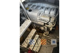 Engine room of 2007 Fratelli Aprea 50 boat, featuring metallic stairs and machinery.