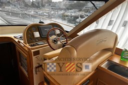 Helm of 2007 Fratelli Aprea 50 yacht with leather seating and navigation controls.