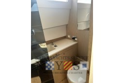 Luxurious bathroom in 2020 Magazzu MX 13 Gran Coupè yacht, featuring modern fixtures.