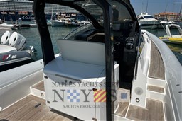 2020 Magazzu MX 13 Gran Coupè luxury yacht interior at marina.