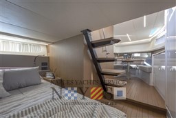 Luxurious interior of 2022 Bluegame BG 42 yacht featuring modern design and comfortable living space.