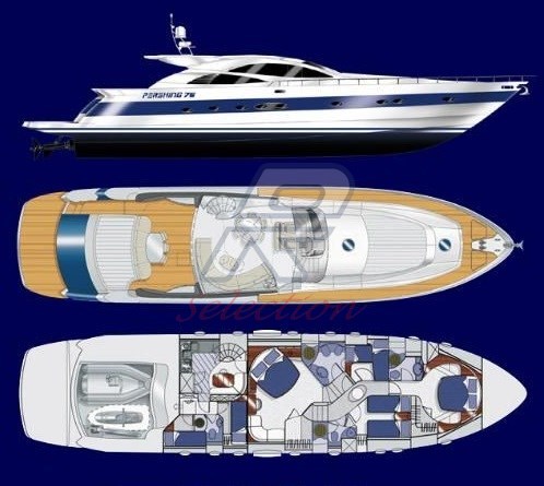 Pershing 76 - 2005 layout